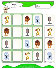 okul öncesi çocuklar için Sudoku Çocuk Bulmacaları